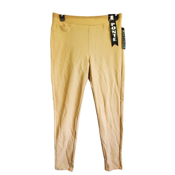 Kay Unger Pants - Kay Unger New York Womens Tan Ponte Knit Tummy Control Leggings KUS-1000-Tan L